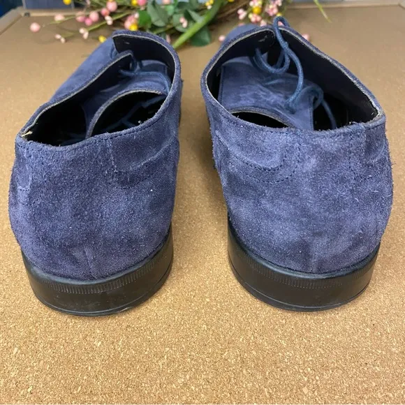 Bruno Magli Suede Shoes Loafers Dark Blue Size 9.5 Lace up