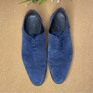 Bruno Magli Suede Shoes Loafers Dark Blue Size 9.5 Lace up