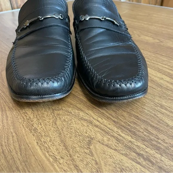 Brunomagli Pittore Italian made black leather loafers 14M