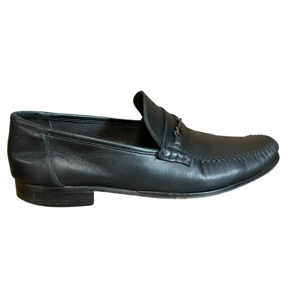 Brunomagli Pittore Italian made black leather loafers 14M