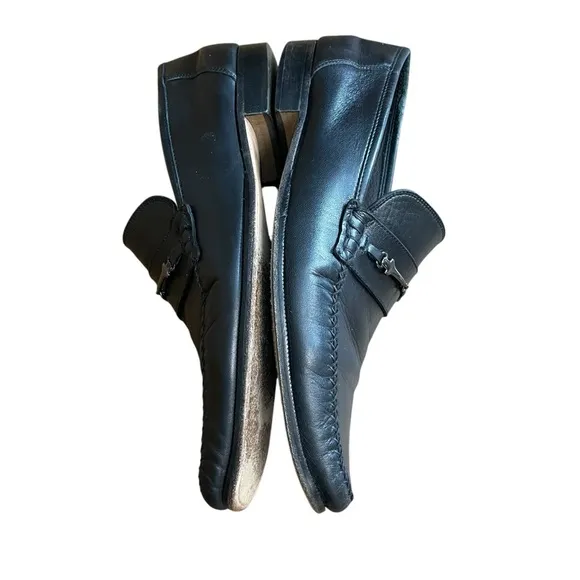 Brunomagli Pittore Italian made black leather loafers 14M