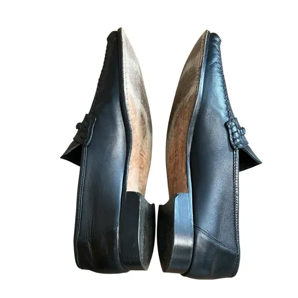 Brunomagli Pittore Italian made black leather loafers 14M