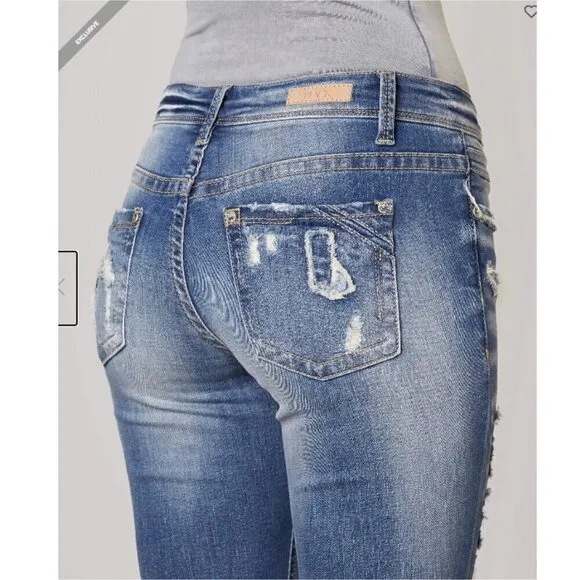 BUCKLE BLACK Fit 256 Mid Rise Slouchy Ankle Skinny Stretch Jeans 25