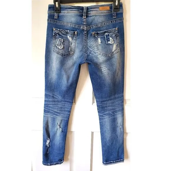 BUCKLE BLACK Fit 256 Mid Rise Slouchy Ankle Skinny Stretch Jeans 25