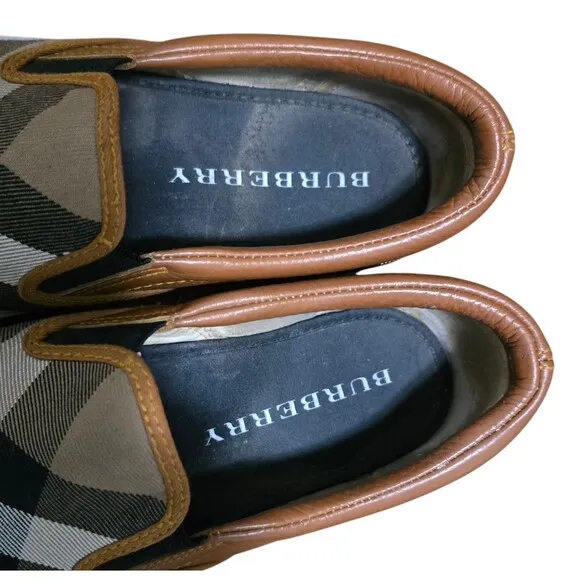 Burberry Nova Check Plaid Slip On Sneaker Shoes Womens US Size 6.5  EU Size 37