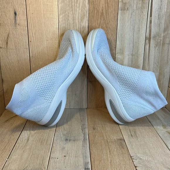 Bzees Women's Romance Silver Knit Bootie Slip-On Sneaker