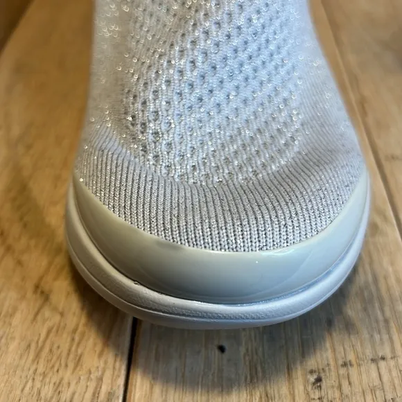Bzees Women's Romance Silver Knit Bootie Slip-On Sneaker