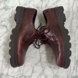Camper Mil Platform Oxford Burgundy Shoes Sz 40