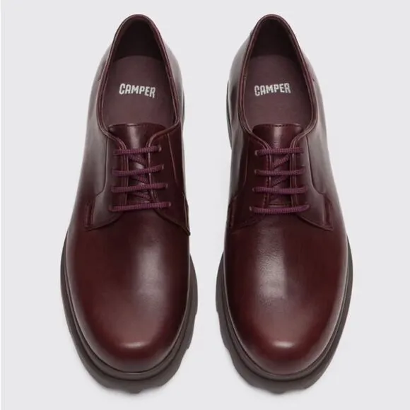 Camper Mil Platform Oxford Burgundy Shoes Sz 40