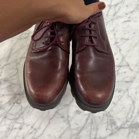 Camper Mil Platform Oxford Burgundy Shoes Sz 40