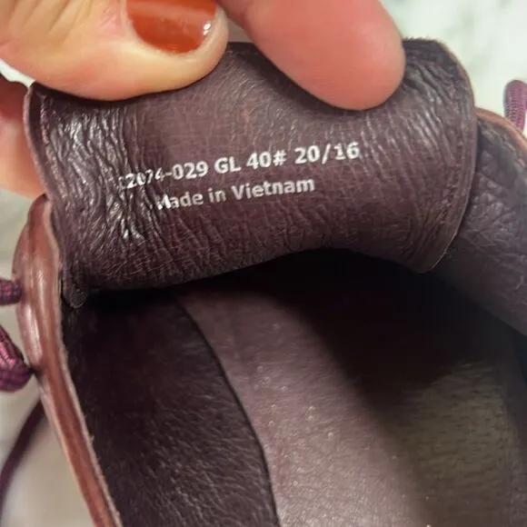 Camper Mil Platform Oxford Burgundy Shoes Sz 40