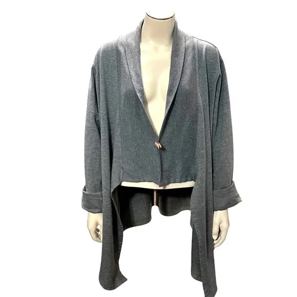 CCC Trendy Chic Gray Open Front High Low Hem Design Cardigan Size Large