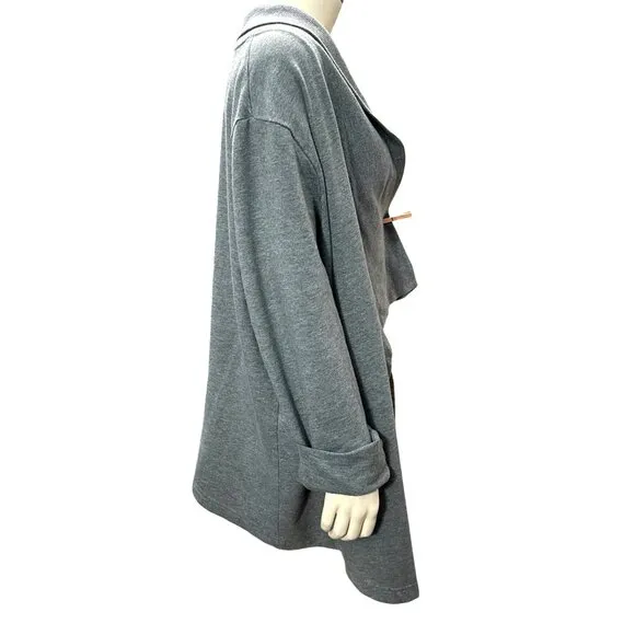 CCC Trendy Chic Gray Open Front High Low Hem Design Cardigan Size Large