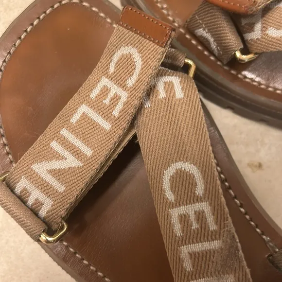 Celine Leo Sandals in tan