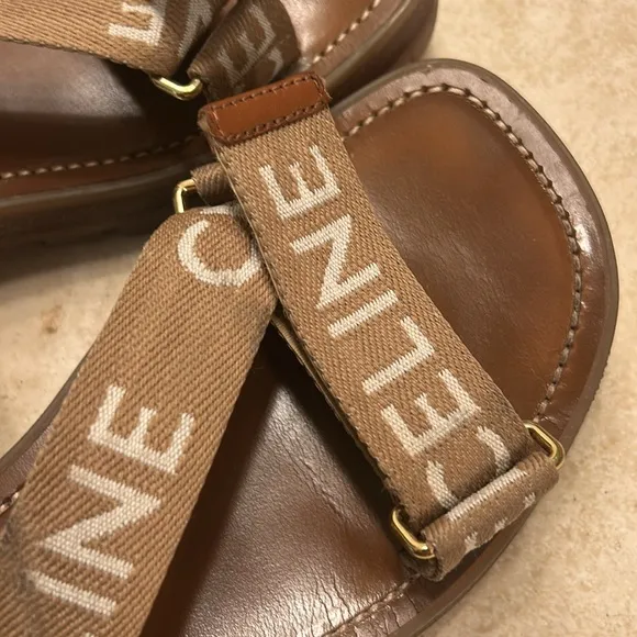 Celine Leo Sandals in tan