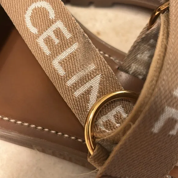 Celine Leo Sandals in tan
