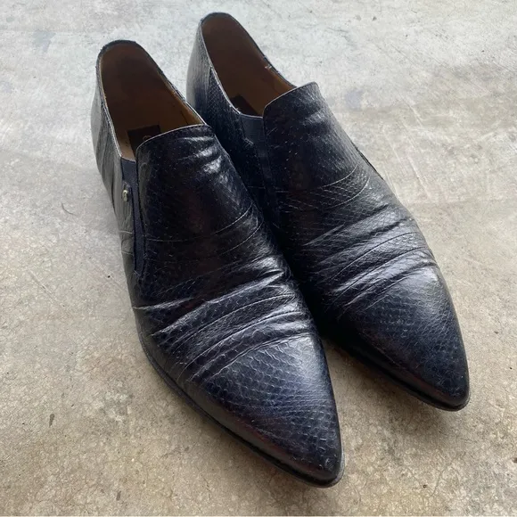 CESARE PACIOTTI LUXURIOUS BLACK OSTRICH OXFORDS ITALIAN DESIGNER SHOES