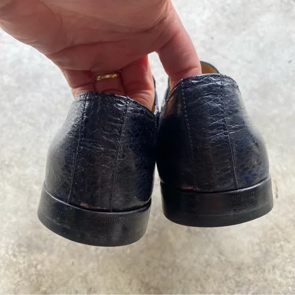 CESARE PACIOTTI LUXURIOUS BLACK OSTRICH OXFORDS ITALIAN DESIGNER SHOES