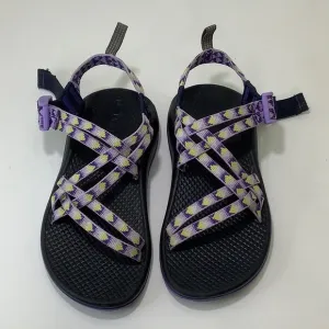 Chaco adjustable Adventure purple yellow hiking Sandals ZX2 size 2 EUC