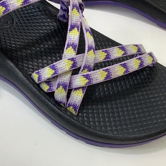 Chaco adjustable Adventure purple yellow hiking Sandals ZX2 size 2 EUC