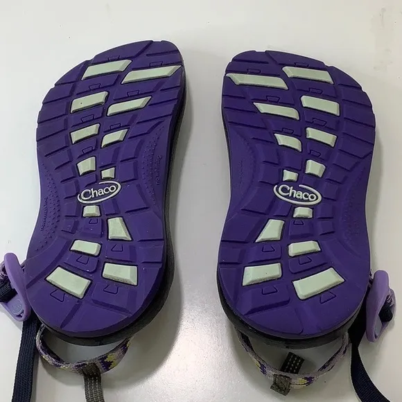 Chaco adjustable Adventure purple yellow hiking Sandals ZX2 size 2 EUC