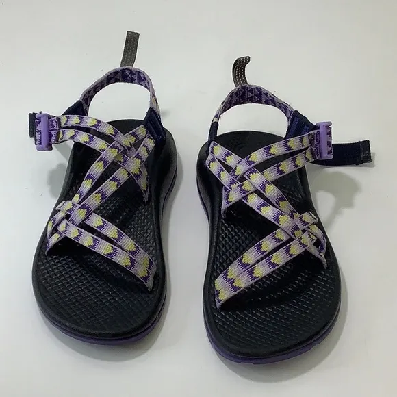 Chaco adjustable Adventure purple yellow hiking Sandals ZX2 size 2 EUC