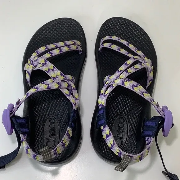 Chaco adjustable Adventure purple yellow hiking Sandals ZX2 size 2 EUC
