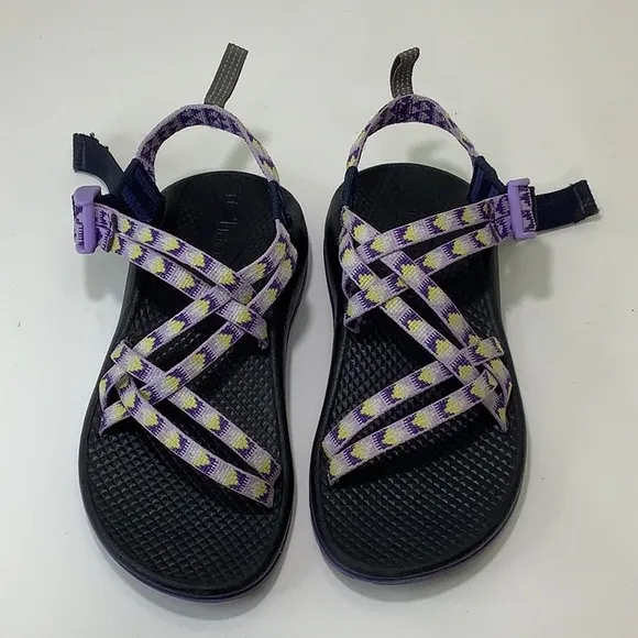 Chaco adjustable Adventure purple yellow hiking Sandals ZX2 size 2 EUC