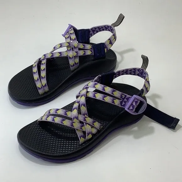 Chaco adjustable Adventure purple yellow hiking Sandals ZX2 size 2 EUC