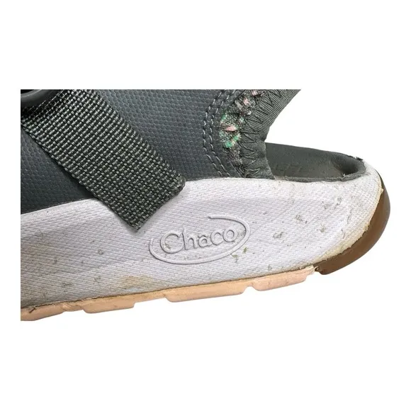Chaco ODYSSEY Sport Sandal Women's Gray with Green and Pink Spec pattern Sz 9.5