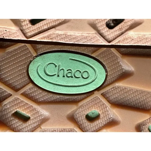 Chaco ODYSSEY Sport Sandal Women's Gray with Green and Pink Spec pattern Sz 9.5