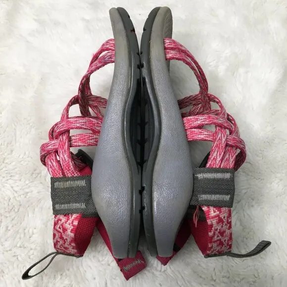 Chaco ZX1 Kids Braid Pink Gray Double-strapped Sandals Size 10