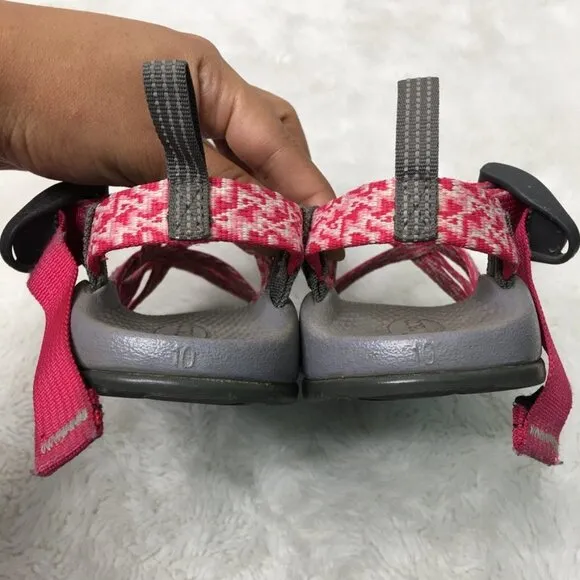 Chaco ZX1 Kids Braid Pink Gray Double-strapped Sandals Size 10