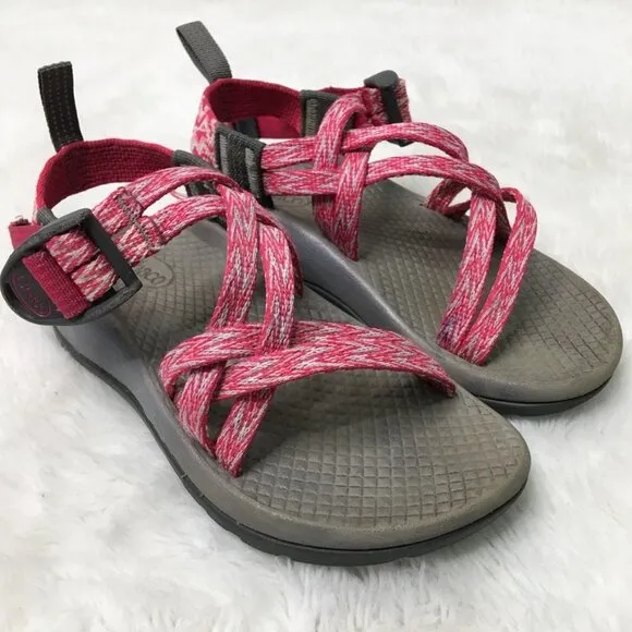 Chaco ZX1 Kids Braid Pink Gray Double-strapped Sandals Size 10