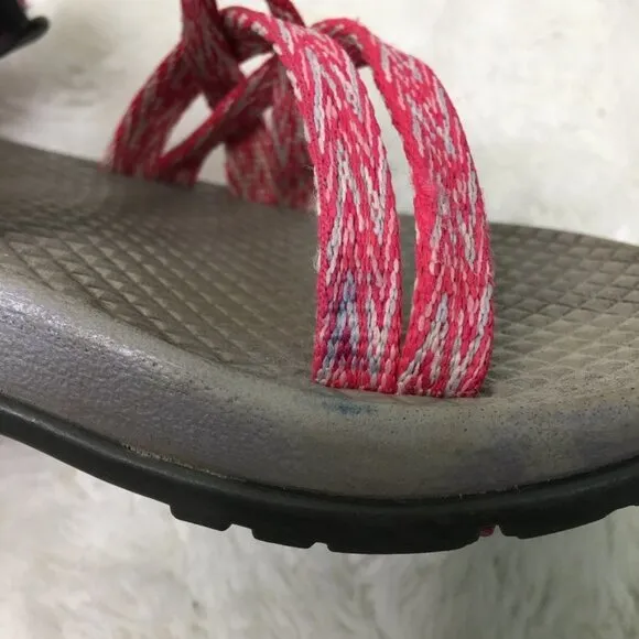 Chaco ZX1 Kids Braid Pink Gray Double-strapped Sandals Size 10