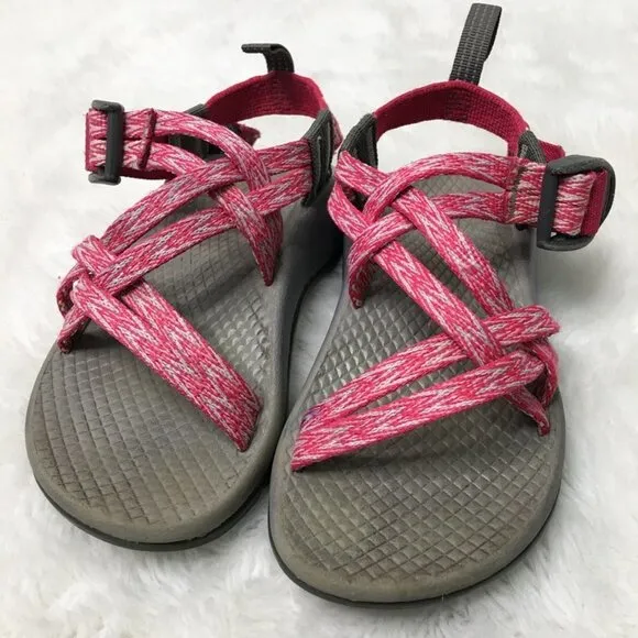 Chaco ZX1 Kids Braid Pink Gray Double-strapped Sandals Size 10