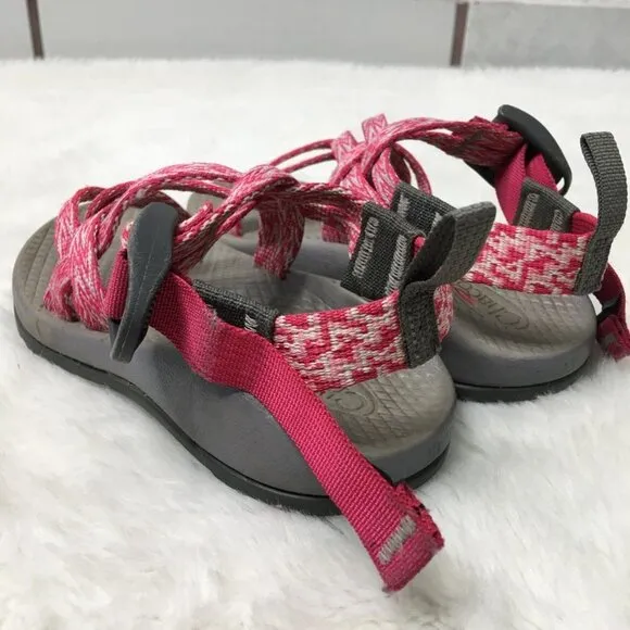 Chaco ZX1 Kids Braid Pink Gray Double-strapped Sandals Size 10