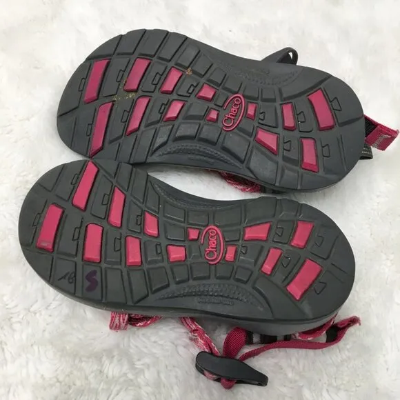 Chaco ZX1 Kids Braid Pink Gray Double-strapped Sandals Size 10
