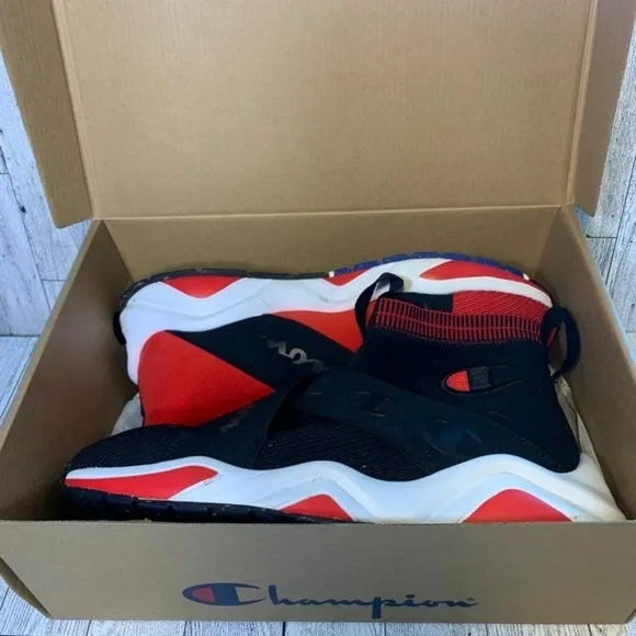 Champion Mens Black and red High Top soft shoes Size 9.5