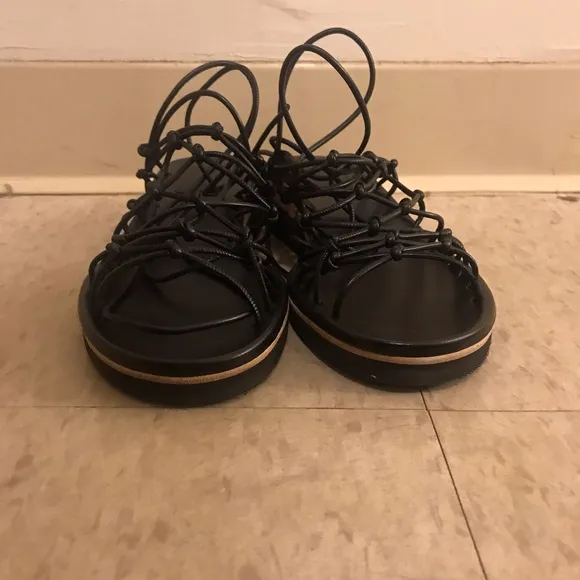 Chloé Black Knotted Wedge Sandals