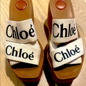 Chloe Tan and Cream Sandals with Crisscross Straps