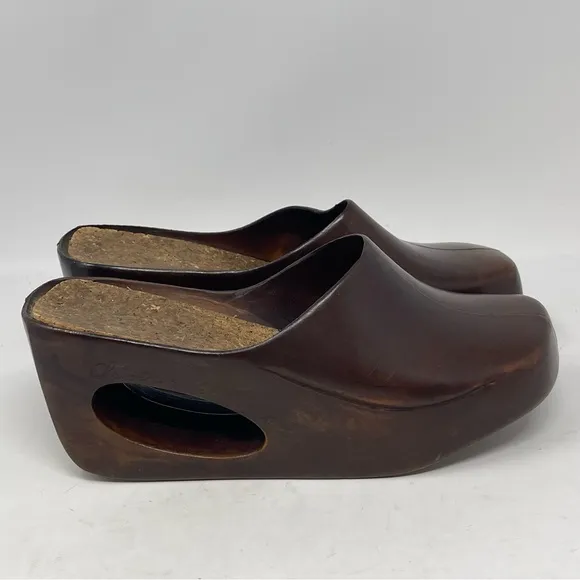 Christian Vermonet El Greco Donut Shoes Womens 9 UK 7 Brown Rubber 70s Platform