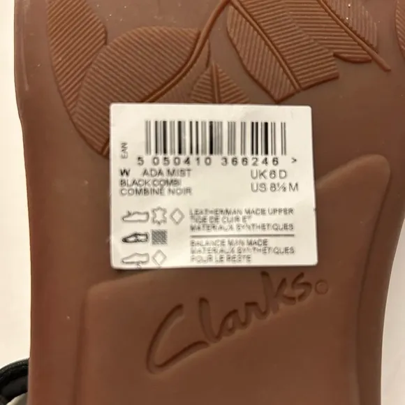 Clark Woman’s Black Sandals Size 8.5 New