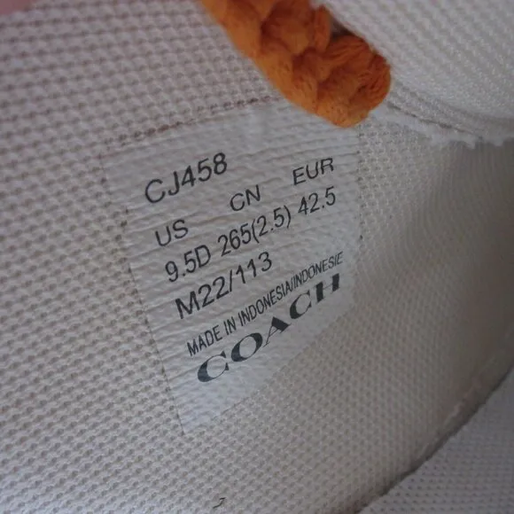 Coach Lowline Low Top Sneaker White With Rainbow Crochet Pride Shoes Mens 9.5 D