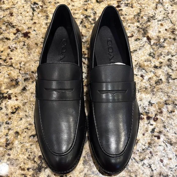 COACH Men's Black Loafers 9.5 42.5 NEW