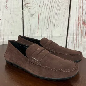Coach MOTT DRIVER DARK MAHOGANY Men's Suede Loafers driving shoes size 8D NiB