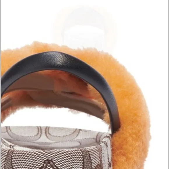 Coach Size 6 Butterscotch Tally Shearling Sandals NWT &amp; box