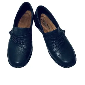 Cobb Hill Leather Slip On Shoes, Size 8.5M, Navy Blue