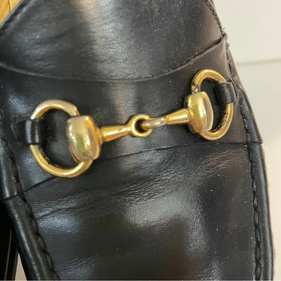 Cole Haan Black Leather Horse Bit Driver Loafers Size 10