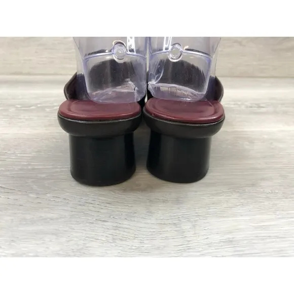 Cole Haan D10919 Made in Red Women Shoes Country  8 Slide Slip On Heel Sandal